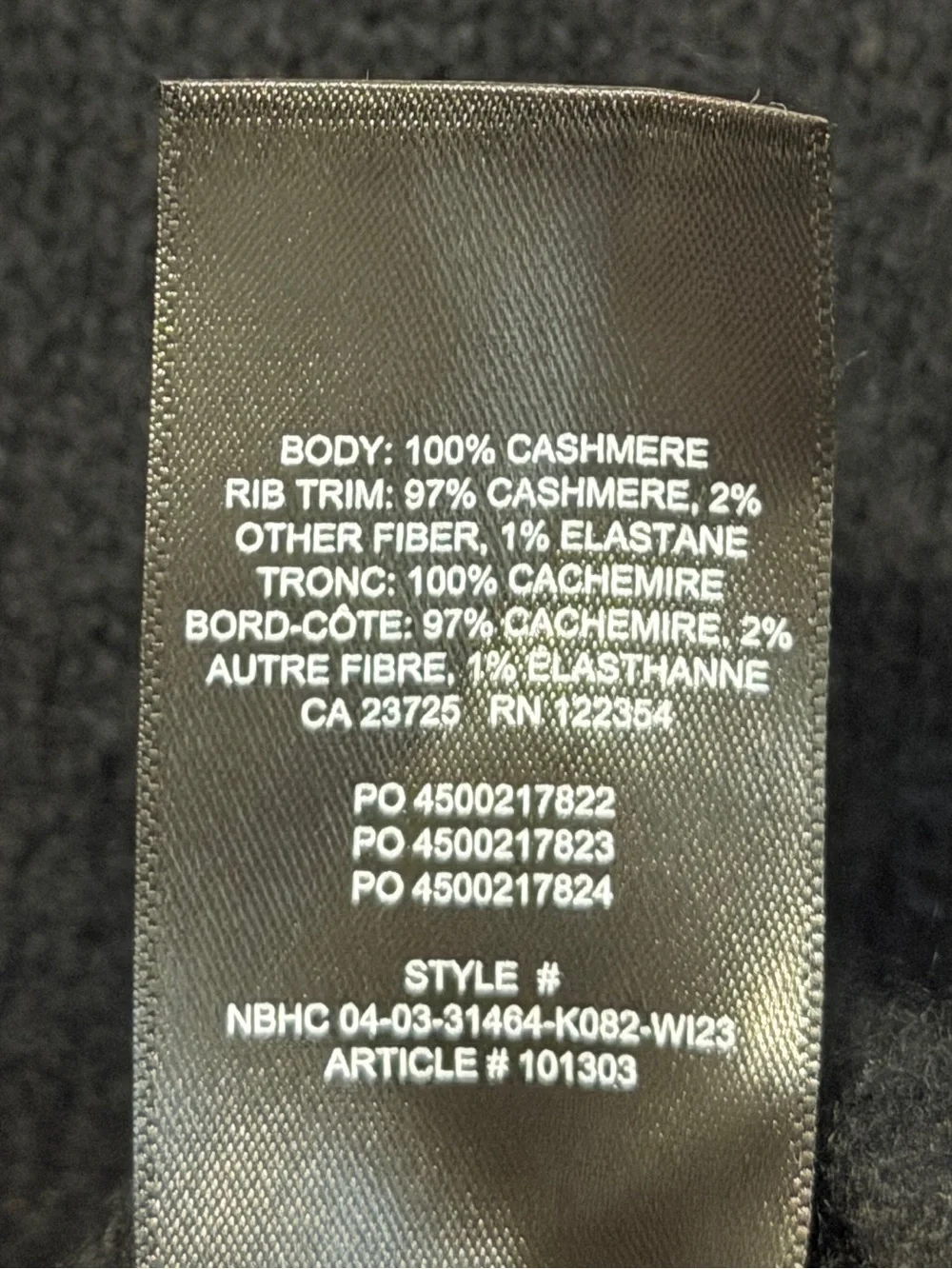 Aritzia Wilfred 100% Cashmere Sweater Size Medium Black